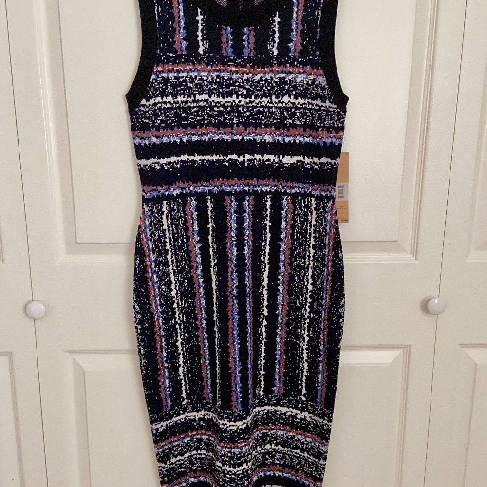 RACHEL Rachael Roy Storm Stripe Dress  NWT